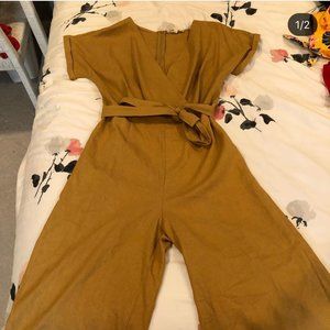 Rebellion Mustard Yellow Wide Leg Jumpsuit